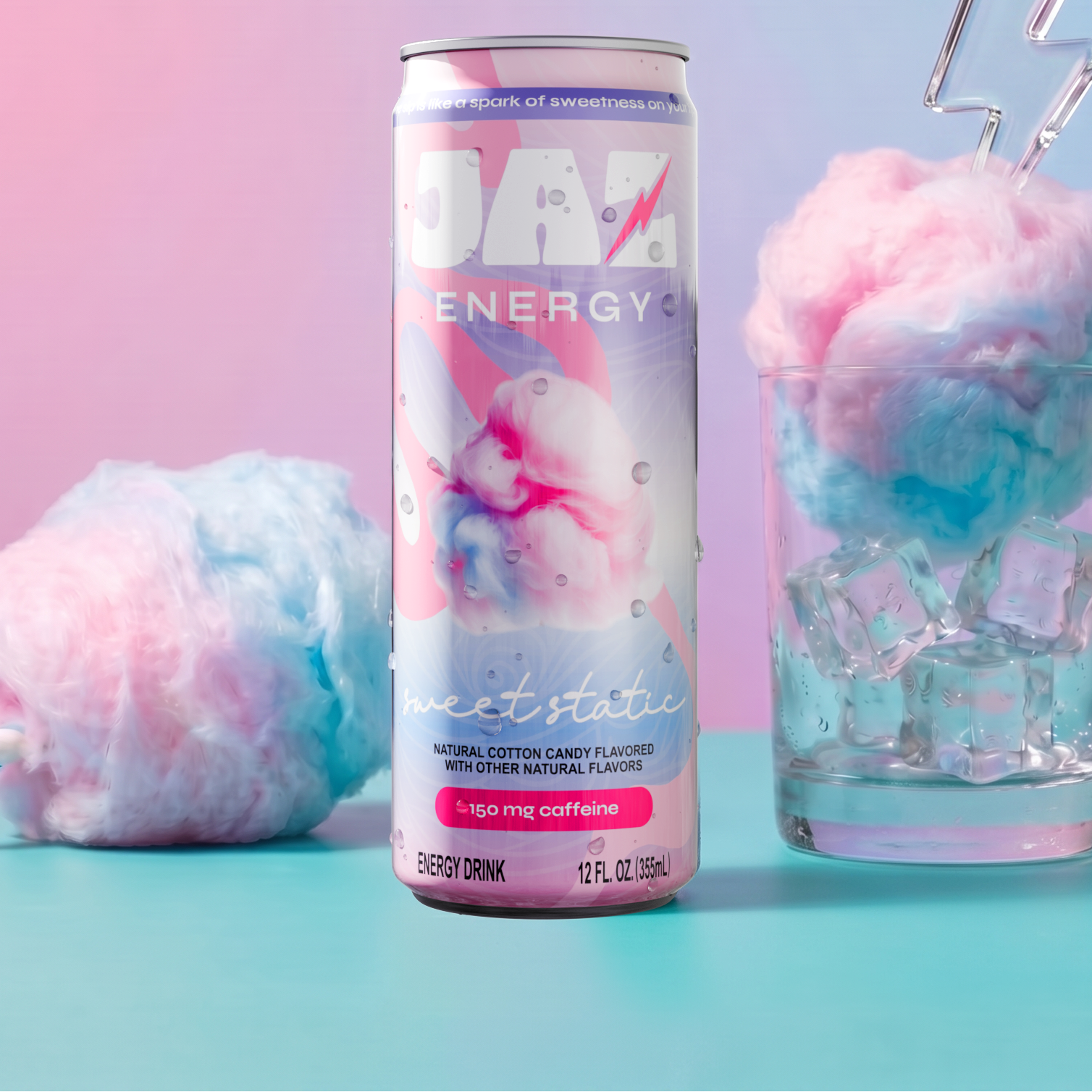 Sweet Static Cotton Candy Energy Drink (12 Pack)