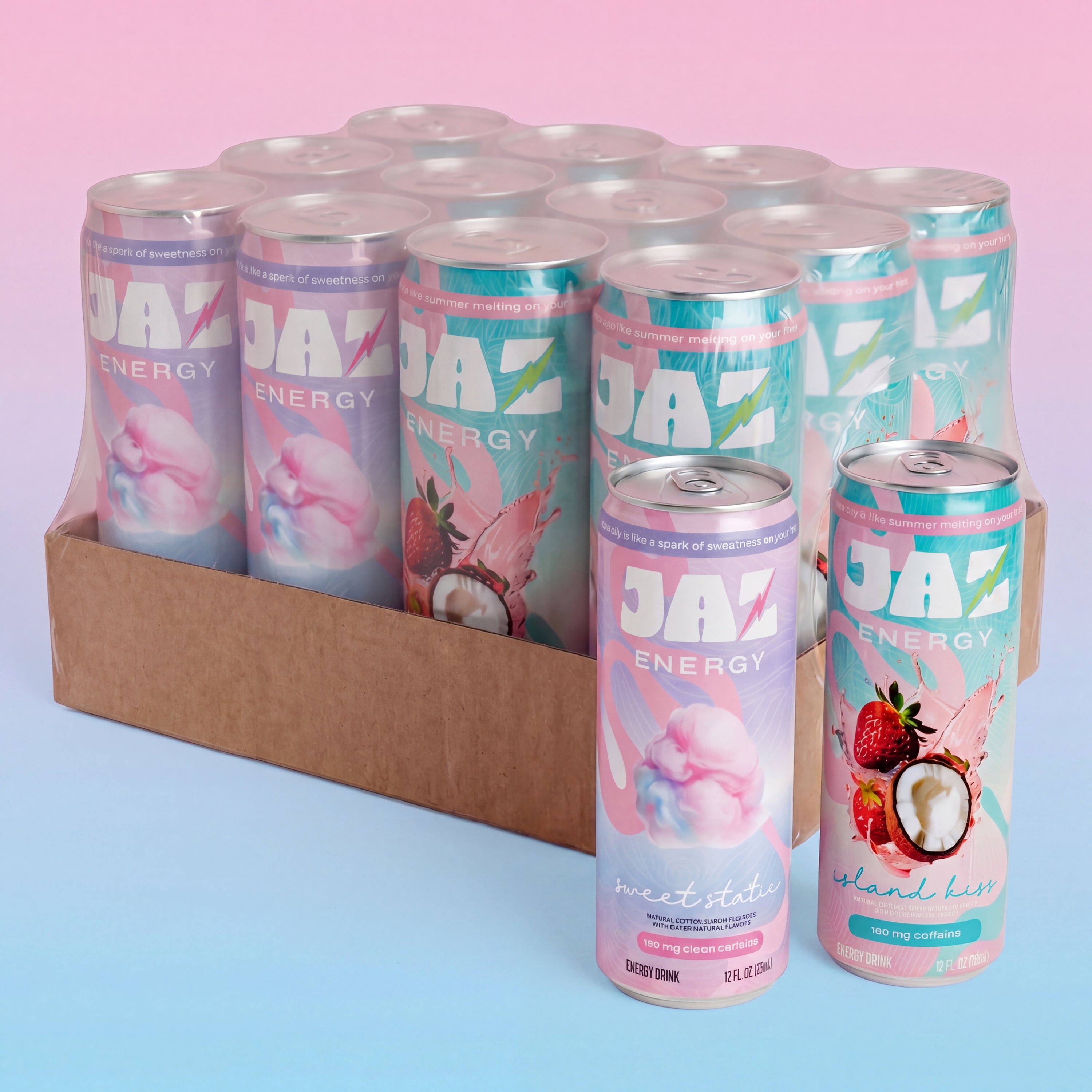 JAZ Energy Variety Pack – Sweet Static + Island Kiss (12 Pack)